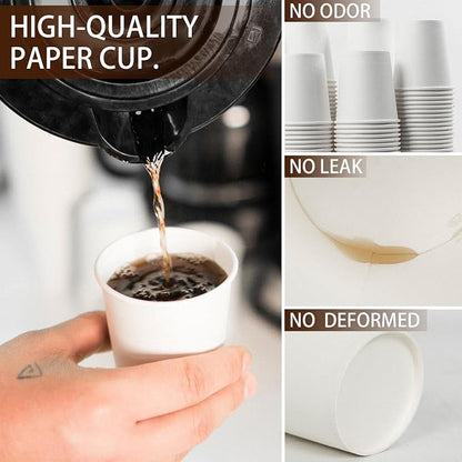 Vumdua 100 Pcs 6 oz Disposable Paper Cups, Hot Cold Beverage Drinking Cup - Image 3