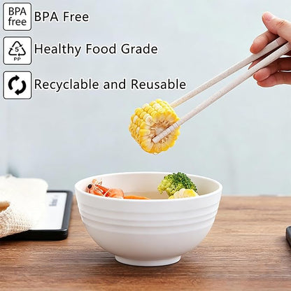 Unbreakable Wheat Straw Cereal Bowls Set of 4, 24 OZ Microwave and Dishwasher - Image 3