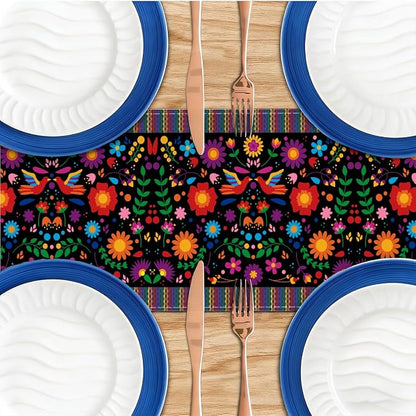 Bird Dia De Los Muerto Serape Mexican Table Runner, Cinco De Mayo Day | The - Image 4