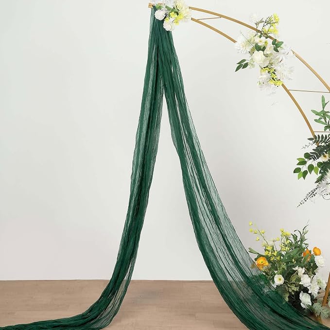 Efavormart 20ft Hunter Emerald Green Gauze Cheesecloth Wedding Arch Drapery - Image 2