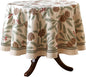 ISAENNE Designer Christmas Beige Linen Small Round Tablecloth,Pinecones Pattern Indoor Tablecloths,Washable Decor Table Cloth for Dining Thanksgiving Kitchen Christmas,Diameter 55"-Carol B