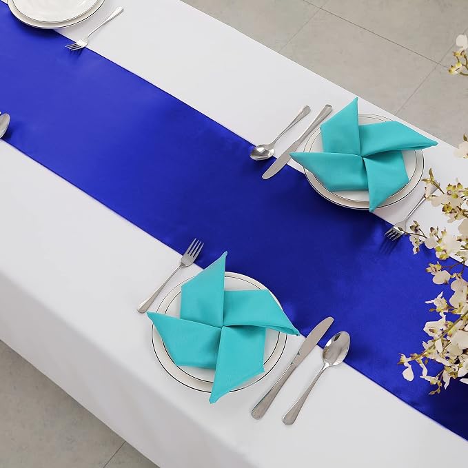 Horbaunal 2 Pack Royal Blue Satin Table Runner 12 x 108 Inch | Smooth Table - Image 4