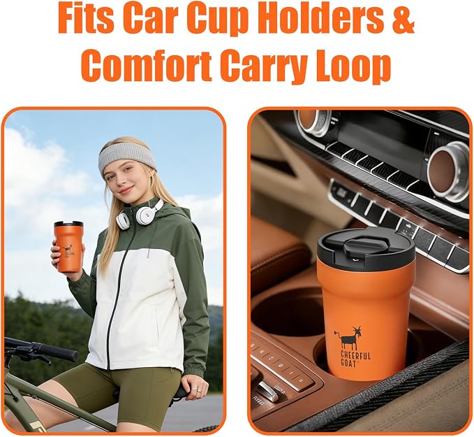 CHEERFUL GOAT Insulated Coffee Mug – Stainless Steel Travel Coffee Tumbler - Image 9