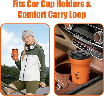 CHEERFUL GOAT Insulated Coffee Mug – Stainless Steel Travel Coffee Tumbler - Image 9