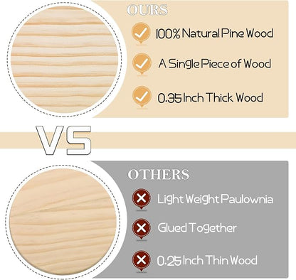 60 PCS Unfinished Wood Coasters, Solid Wooden Blanks - Image 3
