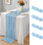 4 Pack Baby Blue Cheesecloth Table Runner 10Ft, Gauze Table Runners 21.5 x 120 by Yemosa