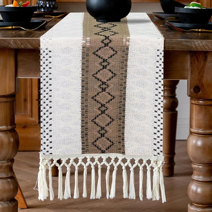 EMMTEEY Macrame Table Runner Boho Style 36 Inches Long, Scratch & Heat Resistant - Image 5