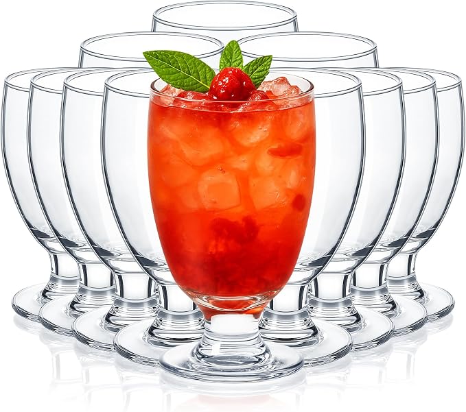 Patelai Set of 12 Water Goblet, 10.5 oz Clear Drinking Glasses Bulk Dishwasher by Patelai