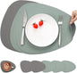 Myir JUN Placemats, Dual-Sided Placemats Waterproof Faux Leather Placemats Set of 6 Place Mats and Coasters Non-Slip Washable Table Mats for Dining Table (Gray Sage Green, Set of 6)
