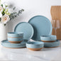 AmorArc Dinnerware Sets for 4, 12 Pieces Ceramic Plates and Bowls Set | Scratch by AmorArc