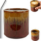 18oz Ceramic Coffee Mug with Sip Hole, Handleless Tumbler in a Vintage Kiln by Unknown