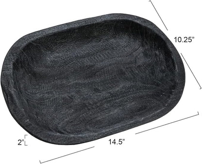 Bloomingville Hand-Carved Paulownia Wood Bowl - Image 6