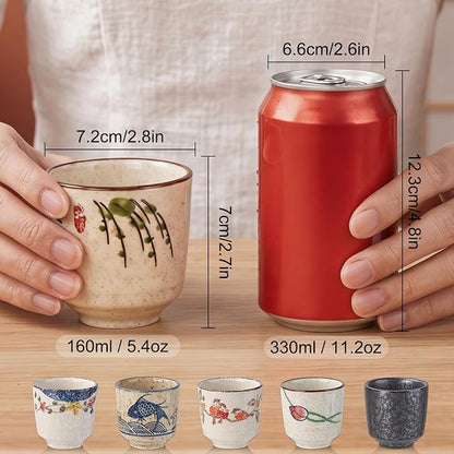 Japanese Tea Cups, Ceramic Matcha Cup, Handless Espresso Cups | 6oz Small - Image 2