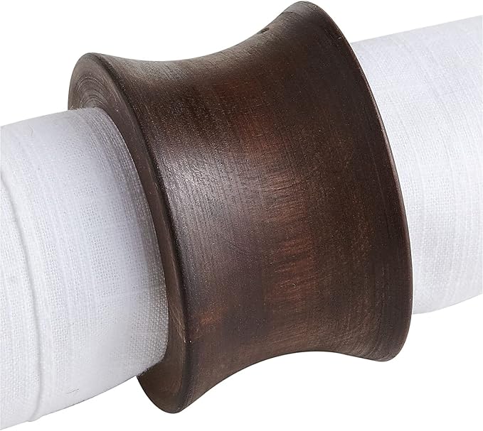 Rustic Napkin Rings Set of 8, Wooden Napkin Holders by Unknown