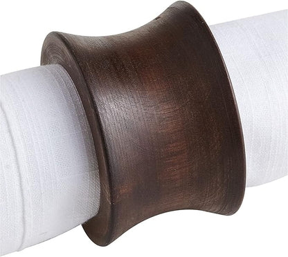 Rustic Napkin Rings Set of 8, Wooden Napkin Holders by Unknown