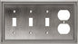 Henne Bery Sunken Pearls Heavy Duty Decorative Wall Plate Switch Plate Outlet Cover (Triple Toggle/Single Duplex, Heirloom Silver)