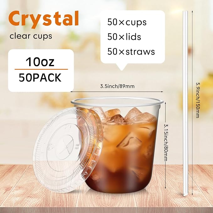 Ziliny 50 Sets Clear Plastic Cups - Image 3