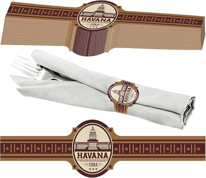 Cuban Wrapper Napkin Rings Tableware Wraps Bands Self Adhesive Paper Napkin by Gandeer