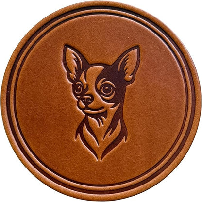Dog Breed Leather Coasters – Premium Full Grain Table Protectors by Handmade