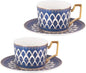 KAMMAK Tea Cups and Saucers Set of 2, Fine Bone China Coffee Cups, NX027 | by KAMMAK