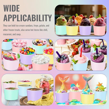 Jingmore Paper Ice Cream Cups 9oz Colored Disposable Dessert Bowls - Image 5