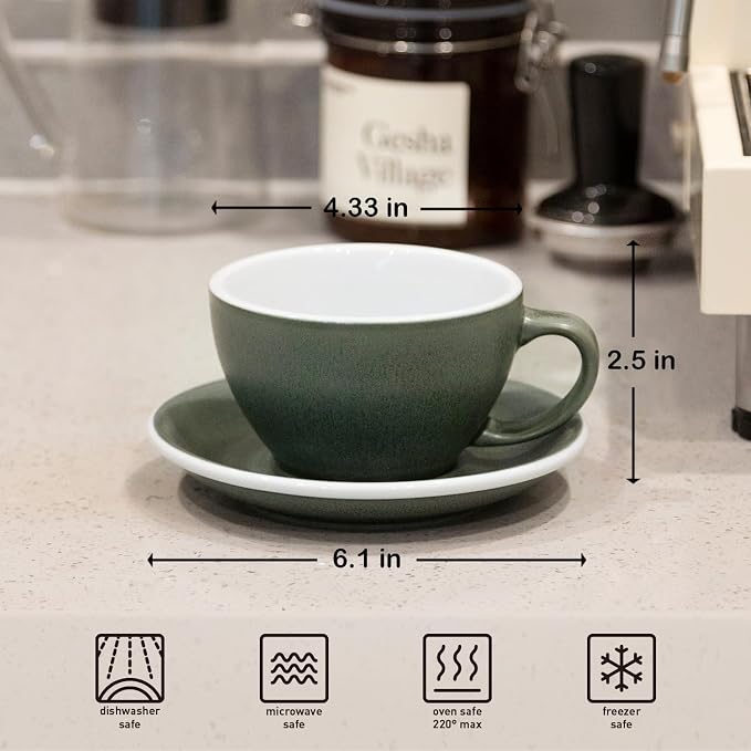 Loveramics Matt Cappuccino Cup, 10 oz Ceramic Latte Art Mug - Image 2