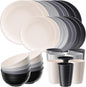 Quatish 32 Pcs Unbreakable Plates and Bowls, Plastic Dinnerware Sets by Quatish