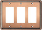 Henne Bery Rope Edge Decorative Wall Plate Switch Plate Outlet Cover (Triple Decorator, Antique Copper)