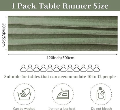 Velvet Table Runner 20 x 120 Inches 10ft Luxurious Thick Soft Velvet Christmas - Image 2