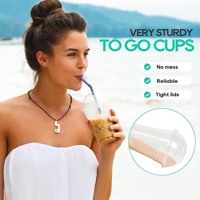 100 PACK 12 oz Clear Plastic Cups - Image 4