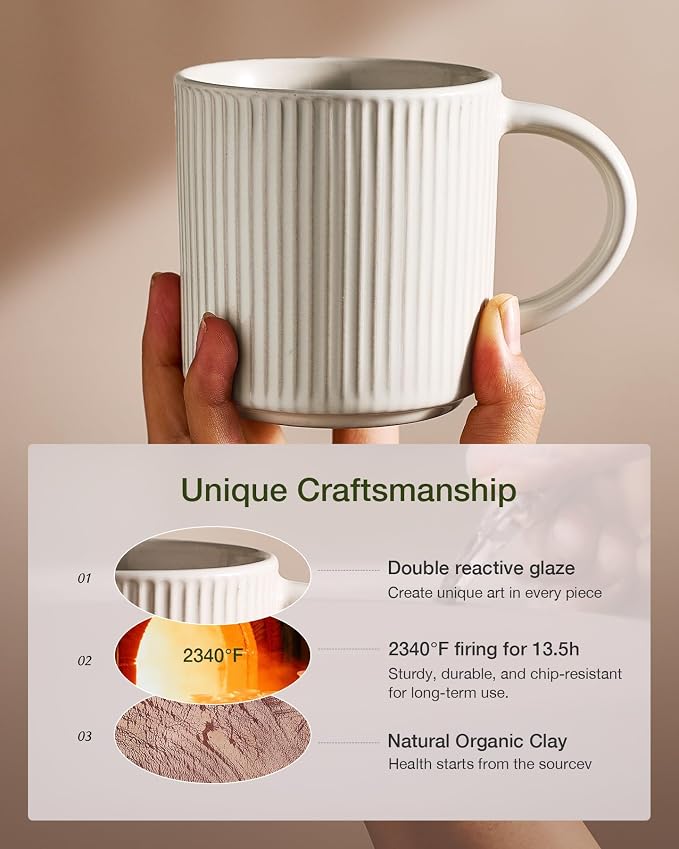 famiware Coffee Mug Set for 4, Star 12 oz Catering Mugs Cup Set - Image 6
