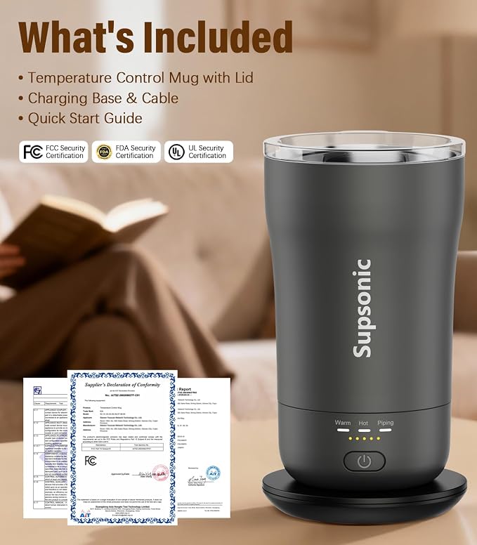 Supsonic Heated Coffee Mug, 14oz Smart Constant Temperature Travel Mug | Heat - Image 8