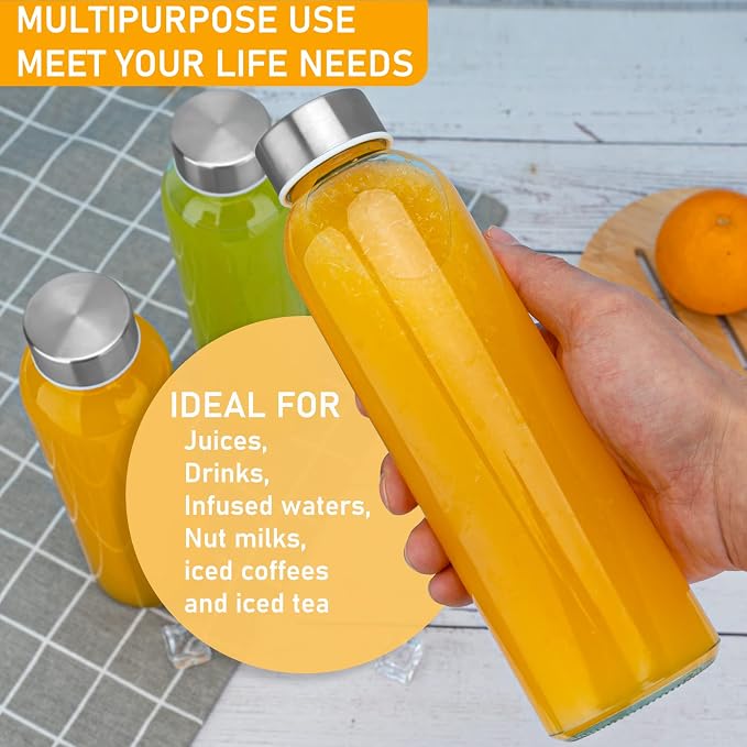 Sursip 18 oz Glass Water Bottles - Image 2