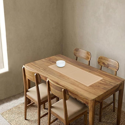 Solino Home 100% Pure Linen Dining Table Runner Beige Hemstitch, 14 x 36 in | - Image 2