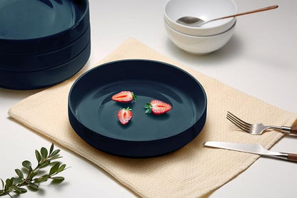 KooK Ceramic Large Pasta Bowls, Microwave and Dishwasher Safe, Shallow Serving - Image 4