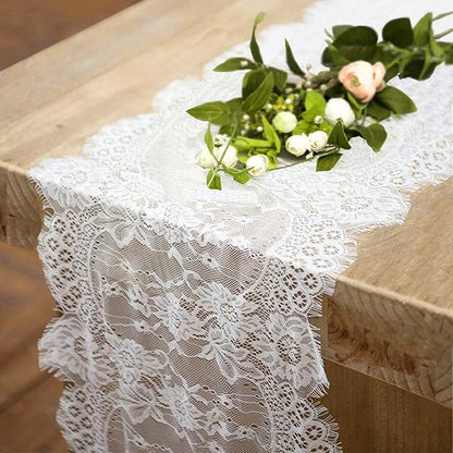 10 Pcs White Lace Table Runner 14 x 120 Inch Vintage Table Runner by Fowecelt