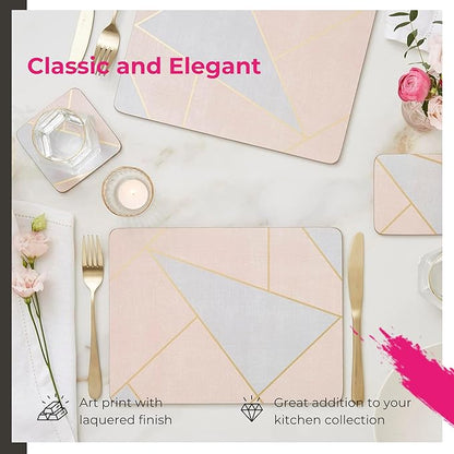 Pimpernel Urban Chic Collection Coasters | Set of 6 | Cork Backed Board | Heat and Stain Resistant | Drinks Coaster for Tabletop Protection | Measures 4” x 4”