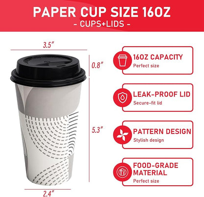16 oz Disposable Paper Coffee Cups - Image 2