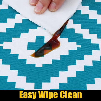 Smiry Rectangle Table Cloth Cover, Waterproof Elastic Fitted Picnic Tablecloth for 5 Foot Tables, Wipeable Flannel Backed Vinyl Tablecloths for Camping, Dining, Outdoor (Teal, 30" x 60")