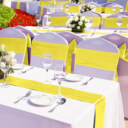 ANECO 4 Pack Satin Table Runner 12 x 108Inch Long Bright Silk and Smooth Fabric - Image 5