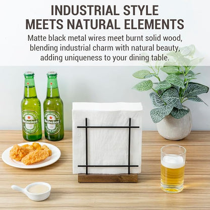 MyGift Matte Black Napkin Holders - Image 2