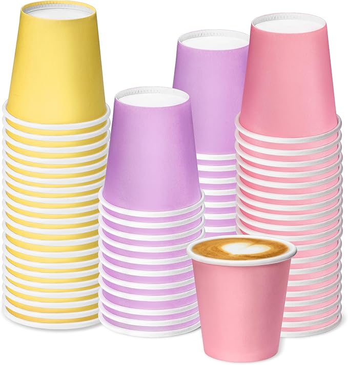 3 oz Disposable Paper Cups, 60 Pack Bathroom Cups | Leak-proof Mouthwash Cups by Huaiid