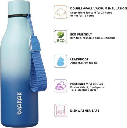 BJPKPK 18oz Insulated Water Bottle, Stainless Steel Bottle - Image 2