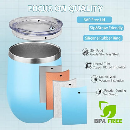 12oz/4 Pack Stainless Steel Wine Tumbler - Image 3