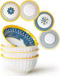 Yeacccng Cereal Bowls Set of 4, 27 Oz Colorful Cereal Bowls, 6.14 Inch Ceramic Soup Bowls for Soup, Cereal, Oatmeal, Fruit, Pasta, Scratch-Resistant, Lead-Free, Dishwasher & Microwave Safe