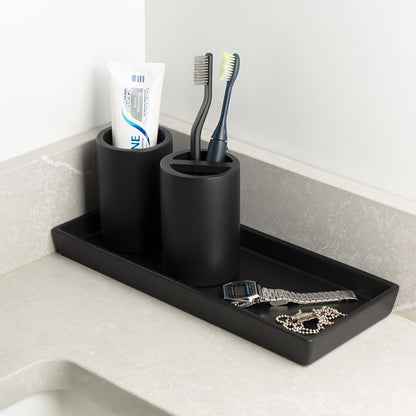 Matte Black Resin Bathroom Tumbler Cup - Image 4