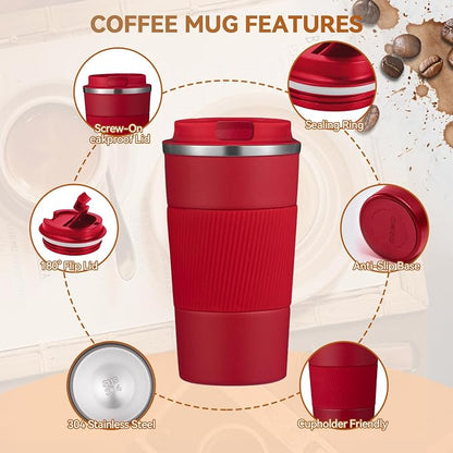 17OZ Travel Coffee Mug Insulated Coffee Cup - Image 5