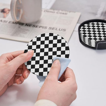Black and White Checkered Coasters - Image 7