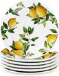 Honeydak 6 Pcs 6 Inch Ceramic Plates Lemon Dreams Ceramic Plates Yellow Dinner by Honeydak