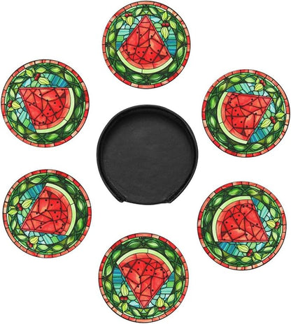 Watermelon Coasters for Drinks, Watermelon Decor Bar Drink Coasters for Coffee - Image 4